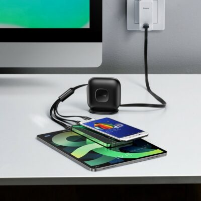 کابل 3 در 1 فست شارژ Baseus مدل Traction Series Retractable